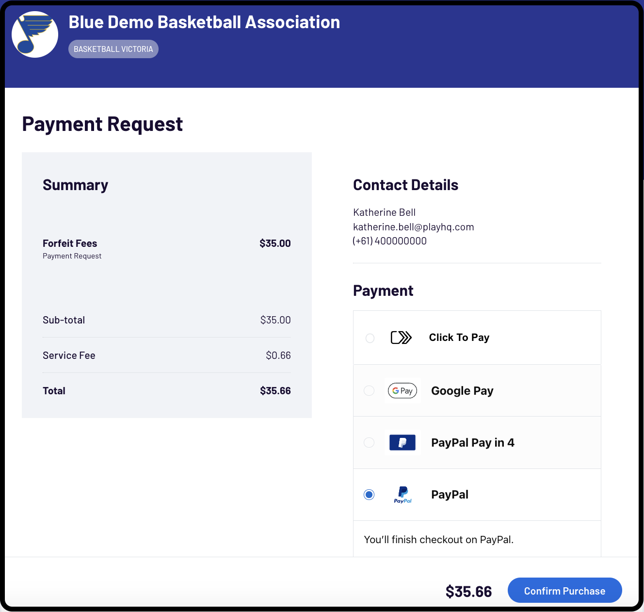Payment form showing credit card fields and billing address