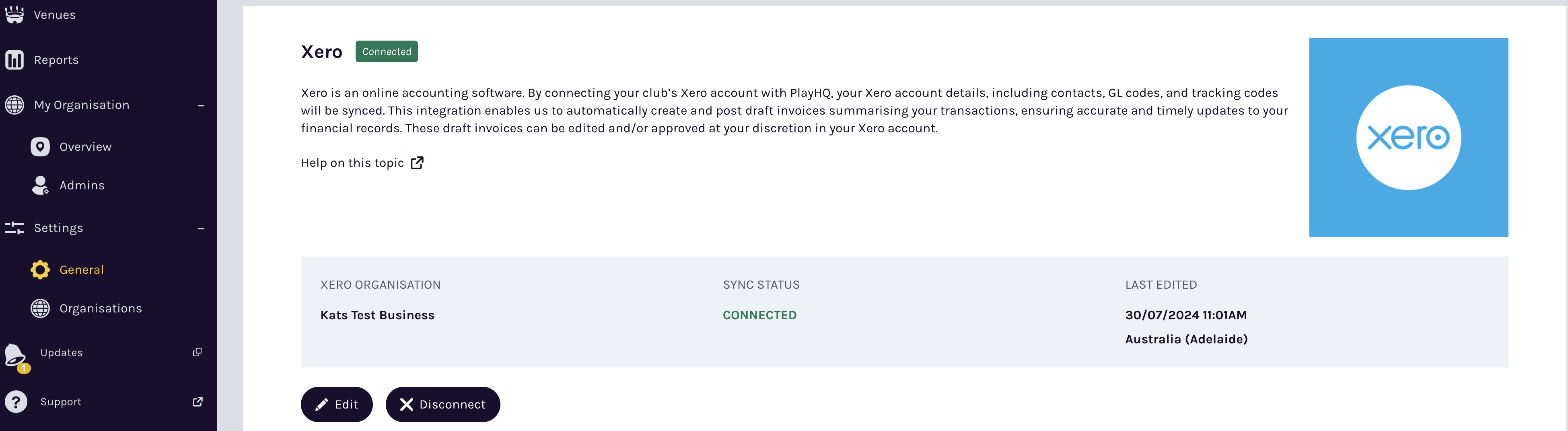 Completed Xero integration