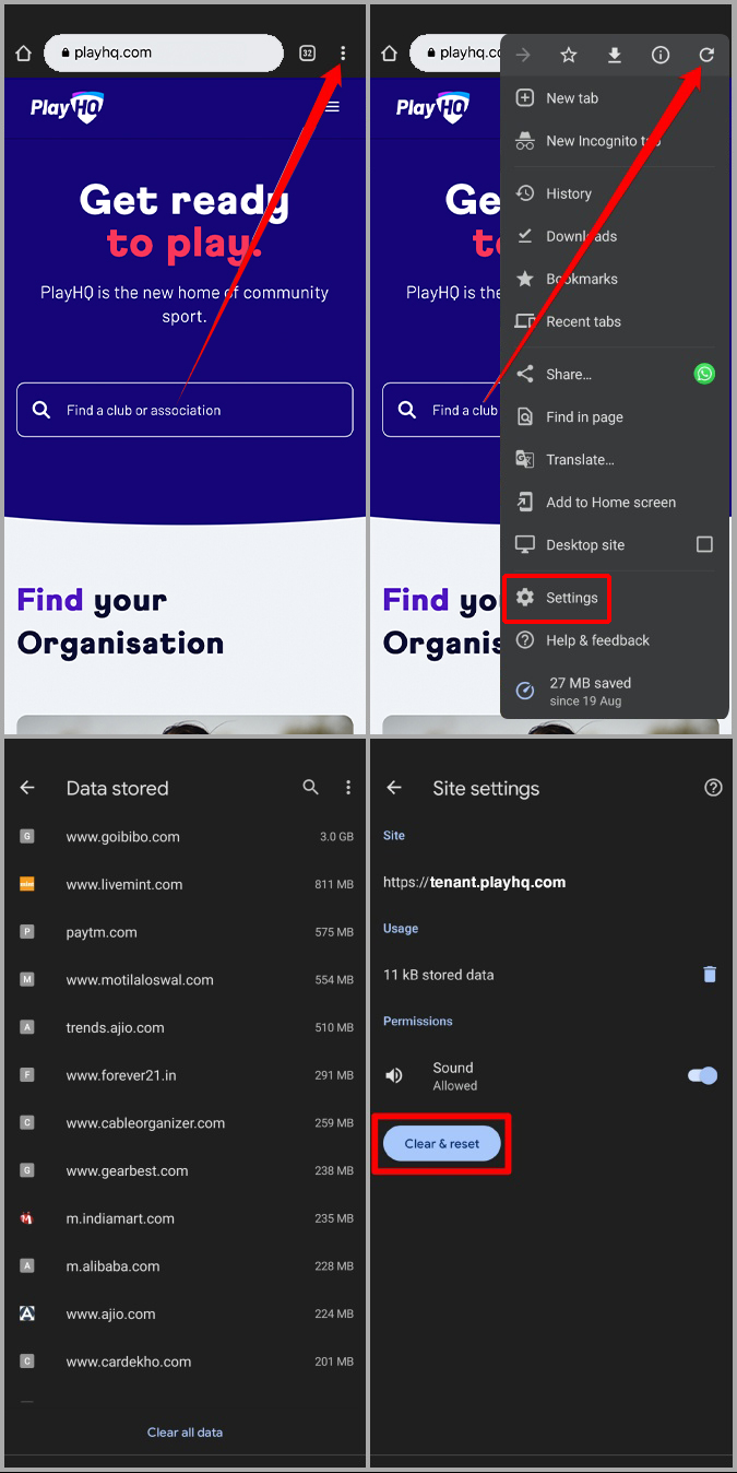 Hard refresh Chrome on Android